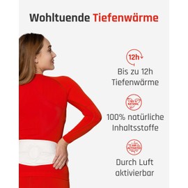 TerraTherm Terratherm Wärmegürtel - 12h wohlige Tiefenwärme, Wärmepflaster, Wärmepads für Rücken, Rückenwärmer - Nierenwärmer luftaktiviert - Größe S-XL, 8 Stück