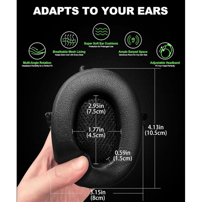 PROHEAR 033 Upgraded Bluetooth 5.4 Hearing Protection Headphones with FM/AM