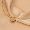 Sunflower Necklace Fidget Necklace for Women 14K Gold Plated Roating