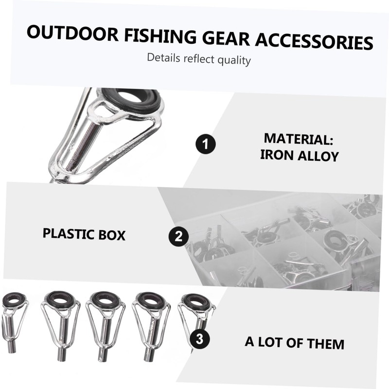 BIUDECO 80pcs Fishing Rod Guide Rings Rod Tips Repair Kit