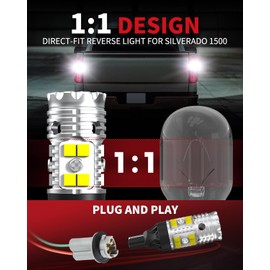 LASFIT 921 W16W LED Reverse Backup Light Bulbs for 2014-2022 2023 2024 2025 2026 Silverado 1500 2500 3500 HD, 6000K Cool White Super Bright OEM Replacement, 2 pcs