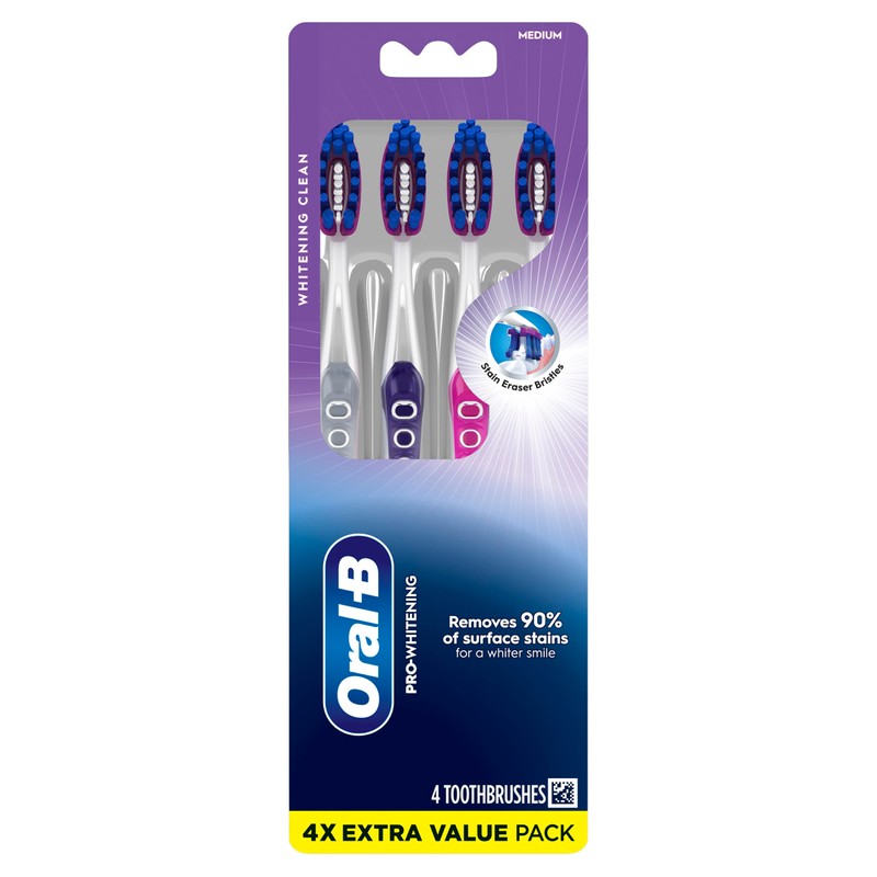 Oral-B 3D White Deep Stain Remover toothbrushes, 4 Count Toothbrush