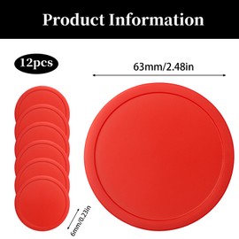 12 Air Hockey Pucks, Airs Hockeys, for Air Hockey Tables, Durable Design for Home and Commercial Use, Standard Size 2.5 Inch, Red