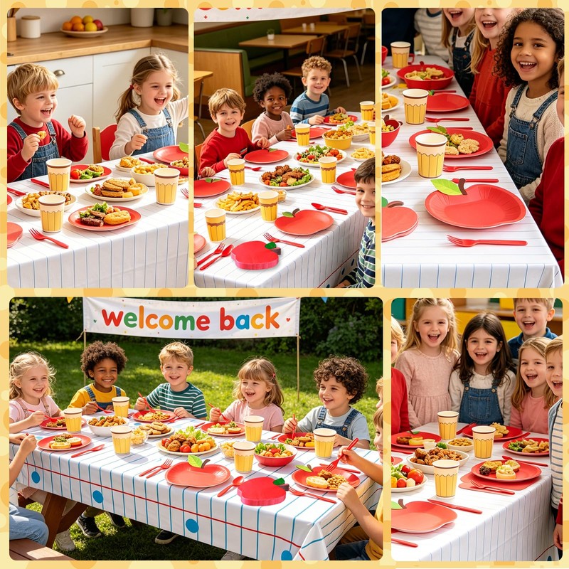 Back to School Party Supplies 145Pcs for 24 - Plates