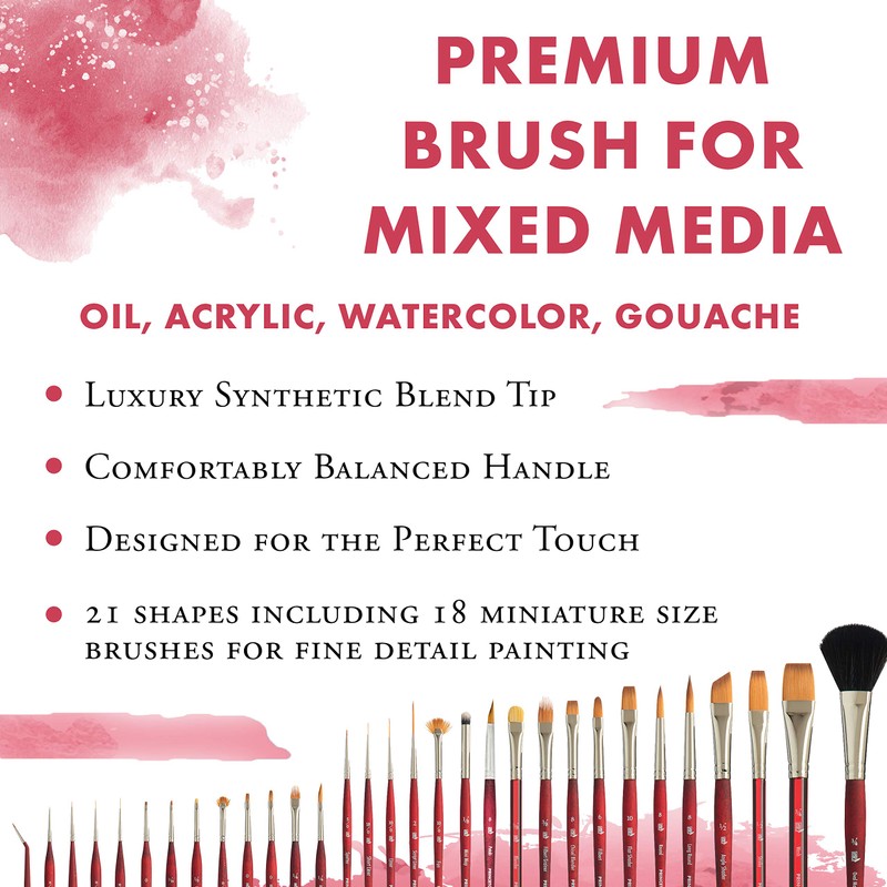 Princeton Velvetouch Chisel Blender Brush, Synthetic, Short Handle, Size 4,