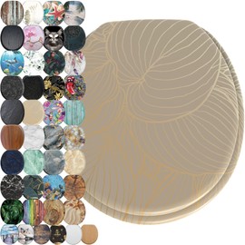 SANILO Wooden Toilet Seat with Soft Close [ROUND] - Decorative, Quiet & Slow Close Molded Wood Seat - With Strong Bumpers & Hinges - Adjustable Fit – Hosta