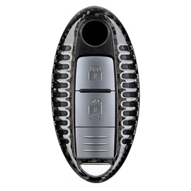 M.JVisun Genuine Carbon Fiber Key Fob Cover for Infiniti EX35 FX35 FX45 G25 G35 G37 JX35 M35 M37 M56 Q40 Q50 Q60 Q70 QX50 QX60 QX80 Smart Car Remote Key Fob Case for Men Women - A Style - Black