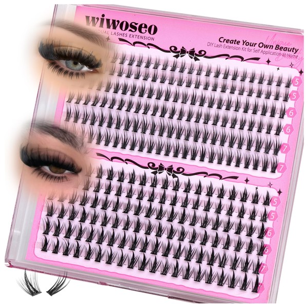 wiwoseo Bottom Lash Clusters with Bottom Lashes Clusters Wispy Lash