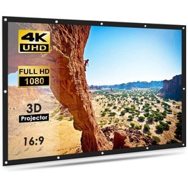 100 inch Projector Screen 16:9 HD Foldable for Home Theater Cinema Indoor Outdoor