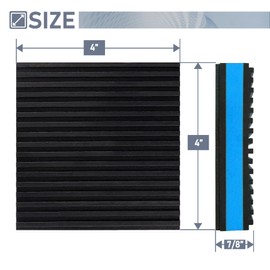 Flamorrow Rubber Anti Vibration Pads, 4 x 4 x 7/8 inch Heavy Duty EVA Anti-Vibration Isolation Pads for Air Compressor, HVAC, Air Conditioner Unit, Treadmill, Pack of 4