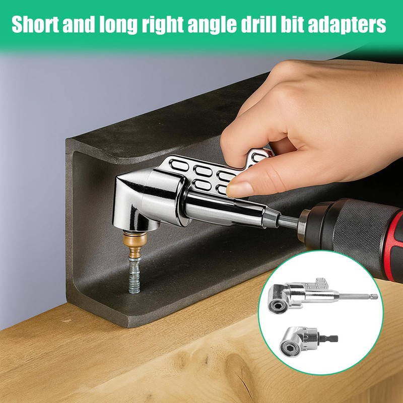 2 PCS 90 Degree Right Angle Drill Attachment Set, 105