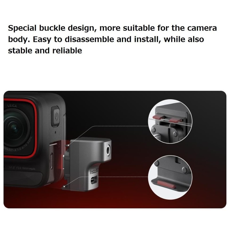 Twaxl Audio Adapter (Horizontal) Audio Head for Insta360 Ace Pro/Ace