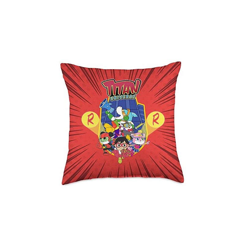 Ryan's World Titan Universe Red Titan and Team Throw Pillow