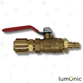 Lumonic Ball Valve 1/4 Inch with Quick Coupling and Plug I Corrosion Resistant Brass I Shut-off Valve I for Compressed Air I Workshop