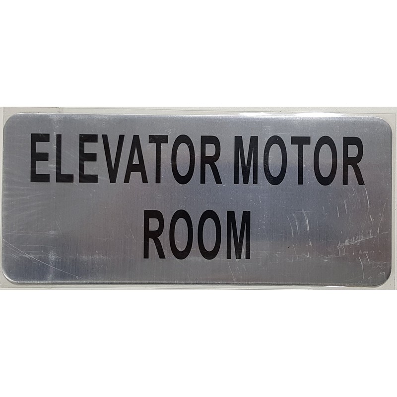Elevator Motor Room Sign (Brush Aluminium, 3.5X8)-The Mont Argent Line.