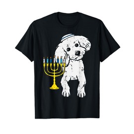 Jewish Poodle Dog Menorah Hanukkah Pajamas Chanukah PJs T-Shirt