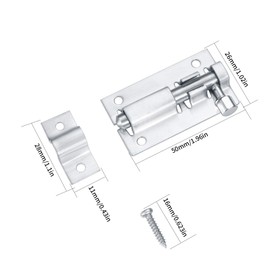 Pack of 4 Door Latch Lock Stainless Steel Garden Door Wooden Latch Lock Latch Door Lock with Screws for Garden Gate Bathroom Shed Toilet Snap Latch