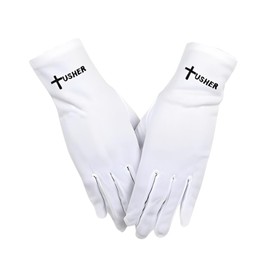 Swanson Christian Products Medium White Cotton Gloves | Soft Breathable Gloves for Church Ushers Greeters Deacons Pallbearers Wedding Serving Formal Uniforms