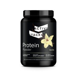 Active Stacks Beef Protein Powder, Vanilla - Dairy Free with Natural Collagen for Keto, Paleo, Bone Broth & Low Carb Diets, 2 Pound