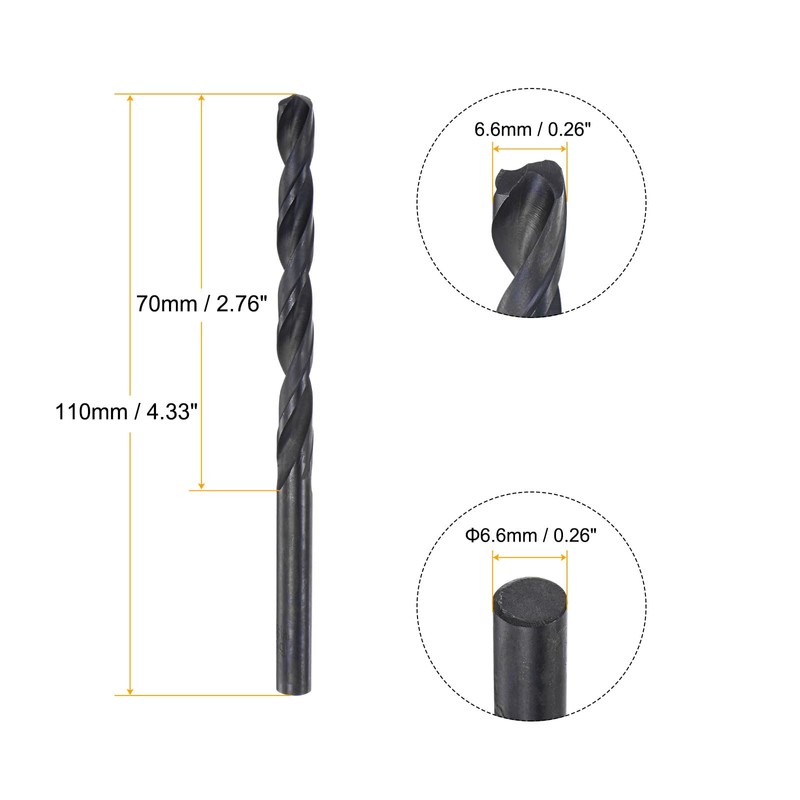 sourcing map 6542 High-Speed Steel Spiral Drill Bit Metal Drill