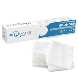 Pruvade Gauze Pads 2"x2" Non-Woven 4-Ply (200 Count) All-Purpose Non-Sterile Dental Gauze Pads - Soft & Absorbent Gauze Sponges for First Aid Kit, Esthetic Wipes for Makeup-Removal, Skin Cleansing