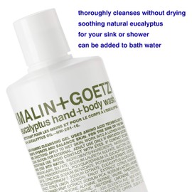 MALIN+GOETZ Malin + Goetz Eucalyptus Hand + Body Wash natural cleansing, purifying, hydrating hand & body wash. all skin types, dry, irritated, sensitive. No stripping/irritation. Cruelty-free & vegan 16 Fl oz