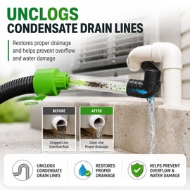 HVAC Drain Line Unclogger for AC Maintenance – Compressed Air Adapter Tool for Condensate Pipe Cleaning
