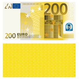 LYSCO 200 Euro Play Money – Reduced to 75% of the Original, Pack of 100