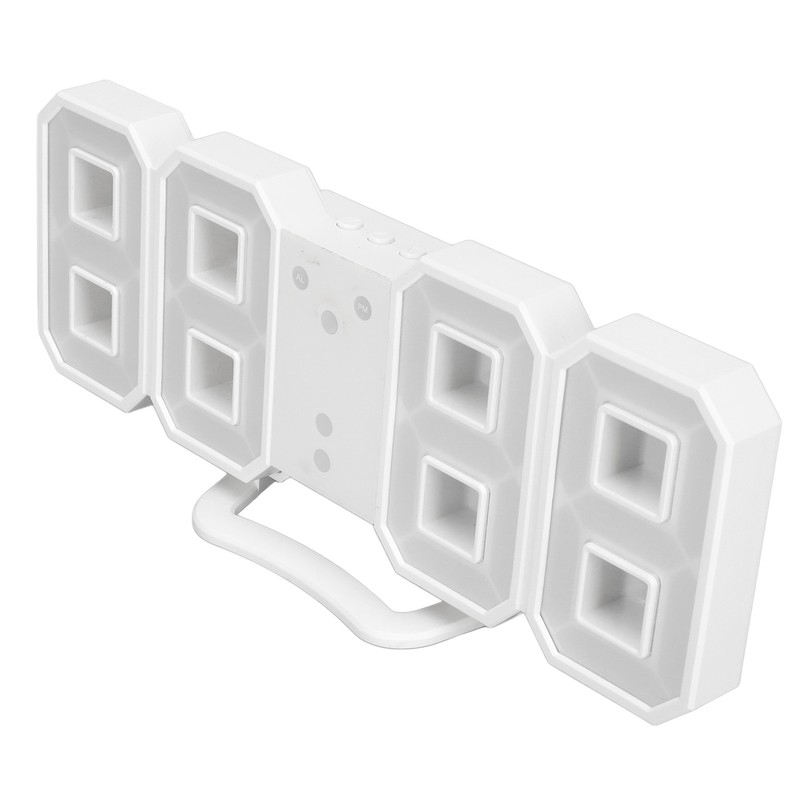 3D LED Digital Clock Dimmable Snooze Time Memory 12/24 Date