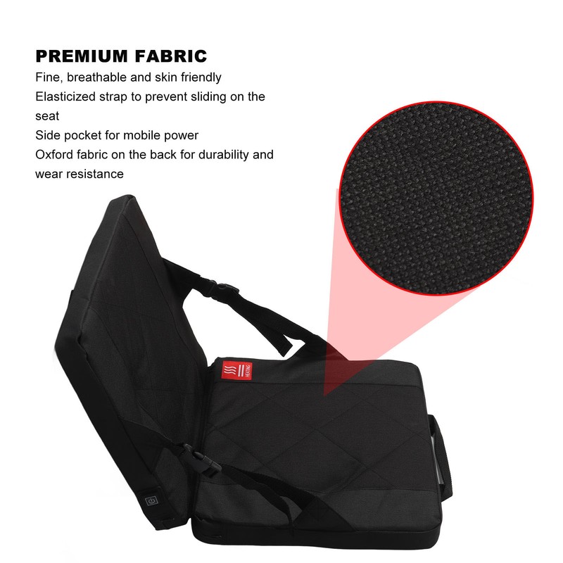 Folding Heated Cushion 3 Levels Temp Soft Breathable Portable Heating
