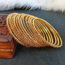 Efulgenz Traditional Indian Bangles Indian Bangle Rhinestone CZ Crystal Wedding Bridal Bracelet Jewelry for Women Indian Stone Bangles