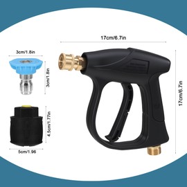 WUISOLQP 4350PSI High Pressure Washer Gun, Jet Wash Gun with 7 Water Nozzle Tip, M22 14mm Fitting Hose Connector and 1/4" Quick Connector, High Pressure Water Gun, Power Washer Gun for Karcher K1-K7