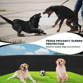 SUNLAX Privacy Fence Screen 6' x 10' Heavy Duty Mesh Fence Net Cover with Grommets for Patio Porch Pool Backyard Outdoor Chain Link Fence, Black (Customized)