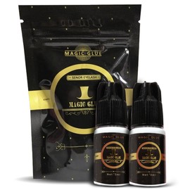 MDC Lashes - Magic Glue for Eyelash Extension, 2 bottles/6ml, 1-2s Drying Time, 6-8 Weeks Retention, Black Strong Adhesive, Waterproof Lash Bond, Latex Free, Professional Use Only.