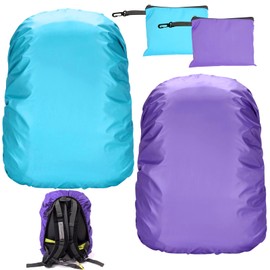 Pack of 2 Rain Covers for Backpacks School Bags, 30-40L Waterproof Rain Cover Backpack, High Visibility Rain Protection School Bag, School Bag, Rain Cover, Backpack Rain Cover for Hiking, Camping,