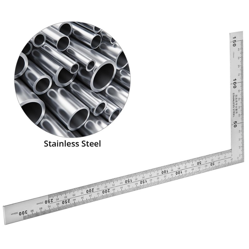 QWORK® Stainless Steel L Shape Square Ruler, 150 x 300