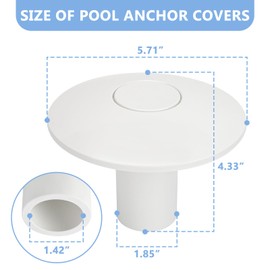 PROSOCOOL Pool Anchor Sockets Cover for Pool Ladder Railing Bases, Intended for Filling and Covering The Anchor Socket Once Rails and Ladders are Removed