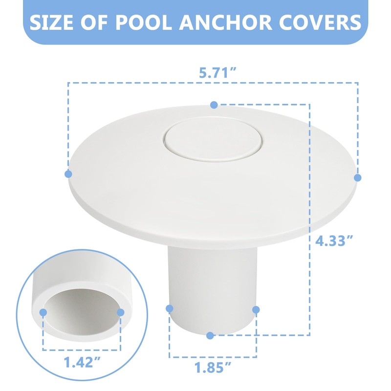 PROSOCOOL Pool Anchor Sockets Cover for Pool Ladder Railing Bases,