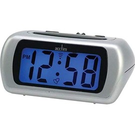 Acctim Auric Digital Alarm Clock Superbrite® Crescendo Alarm Large LCD Display Silver