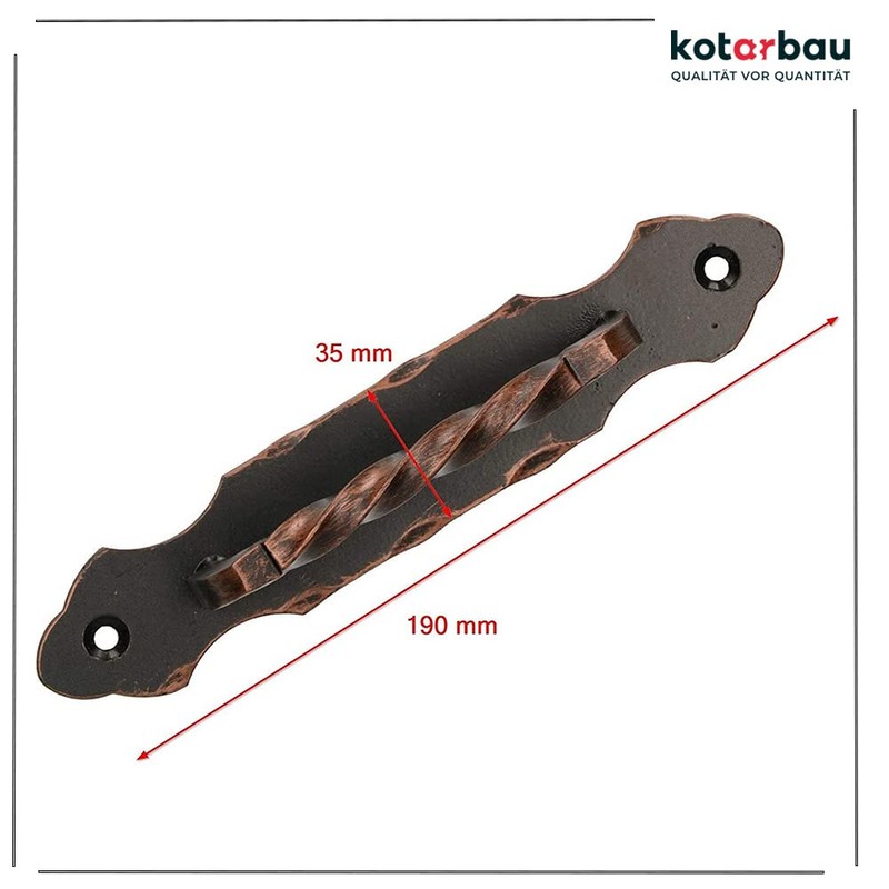 KOTARBAU® Door Handle 190 mm Wrought Iron Door Handle Black
