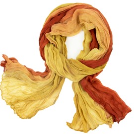 Gloop Women's Scarf Light Long Scarf with Colour Gradient Various Colours, orange-yellow