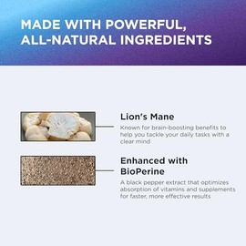 Dr. Emil Nutrition - Cpsula de hongo de melena de len con potenciadores de absorcin, potente suplemento cerebral nootrpico y soporte inmunolgico con  