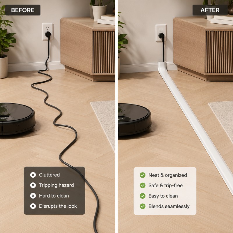 PVC Floor Cable Cover for Cord Management – Flexible Cord