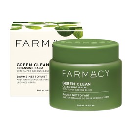 Farmacy Makeup Remover Cleansing Balm - Green Clean Waterproof Makeup Remover + Oil Based Cleanser - Newly Formulated Double Cleanser with Plant Based Waxes + Upcycled Moringa (200ml)