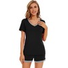 WiWi Pajamas Set for Women Short Sleeve Top and Shorts