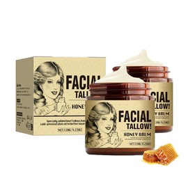 Tallow and Honey Balm for Face, 2PCS Tallow Face Moisturizer Natural Organic Tallow Honey Skin Balm for Lip Face And Body, Face Cream, Organic Grass-Fed Face Cream