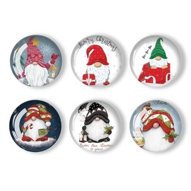 Poitvd Christmas Gnomes Refrigerator Magnets 12Pcs Glass Strong Magnetic Refrigerator Magnet Fridge Sticker,Crystal Fridge Magnets Decoration for Crafts,Strong Fridge Magnets for Kitchen, School