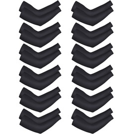 Bememo Mangas de protección UV unisex, mangas largas para brazos, mangas de enfriamiento para exteriores (negro, 12 pares), Negro, 12 Pares