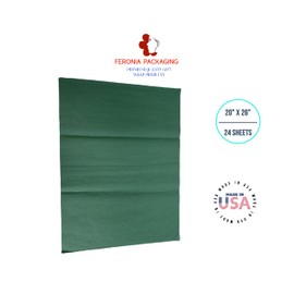 Forest Green Tissue Paper Squares, Bulk 24 Sheets, Premium Gift Wrap and Art Supplies for Birthdays, Holidays, or Presents by Feronia packaging, Large 20 Inch x 26 Inch