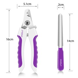 OneCut 6" Dog Nail Clippers for Small, Medium and Large Breed Professional Pet Nail Trimmers -Suitable for Cats, Rabbits and Guinea Pigs with Safety Guard to Avoid Over Cutting (Purple)